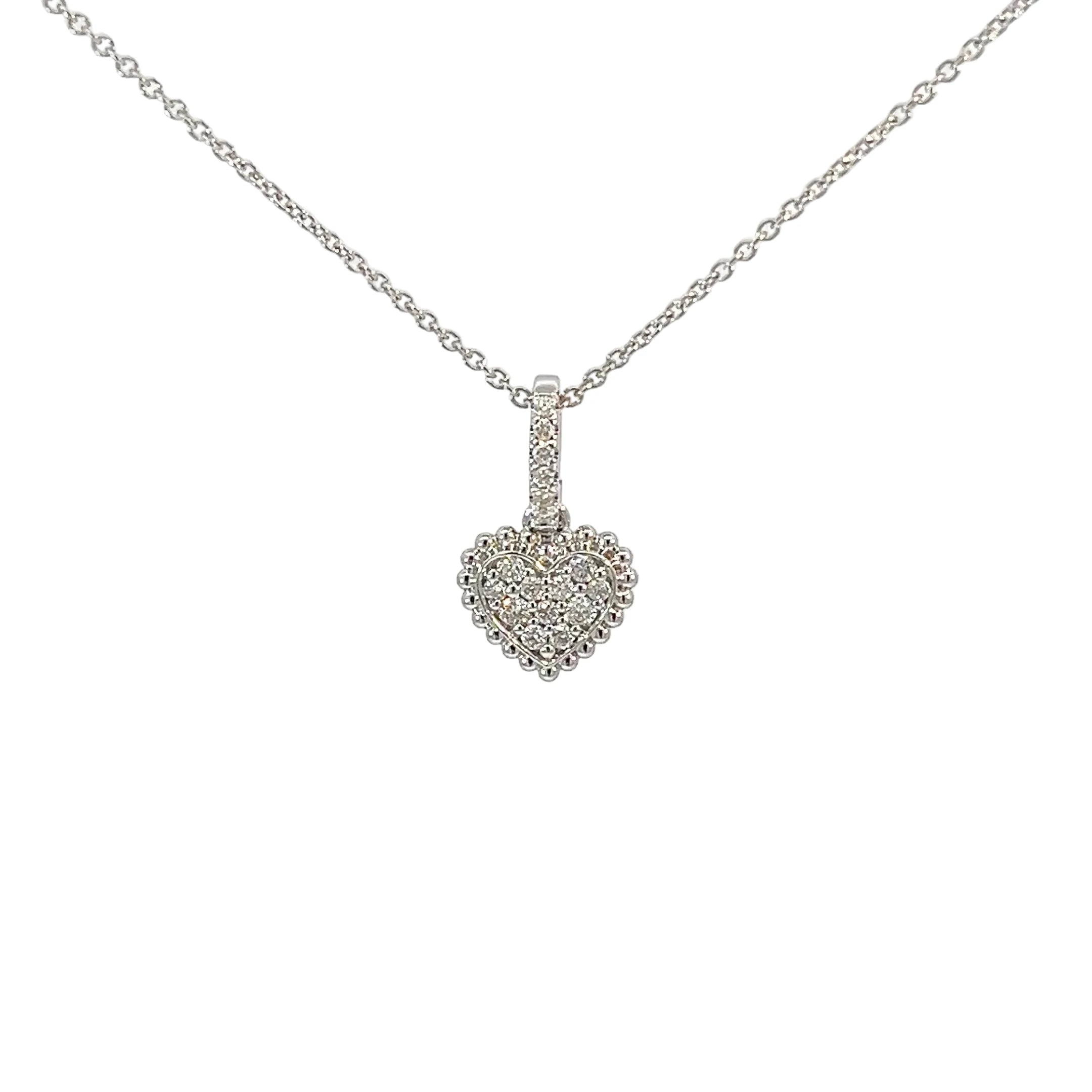 
  
  14K White Gold Diamond Heart Enhancer Pendant
  
