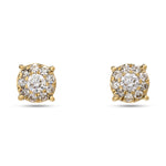 
  
  14k Yellow Gold Diamond Cluster Stud Earrings
  
