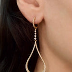 
  
  14k Yellow Gold Dangle Diamond Teardrop Earrings
  
