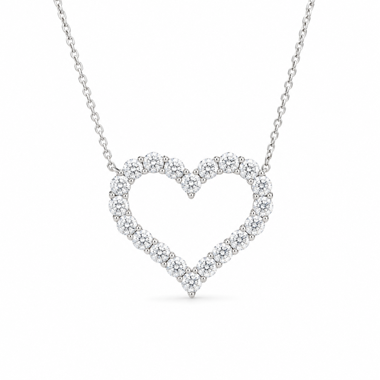 
  
  14KT White Gold Lab Grown Diamond Heart Necklace
  
