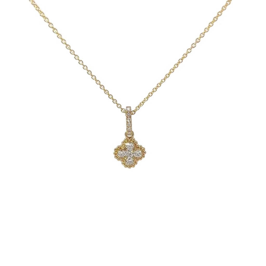 
  
  14K Yellow Gold Diamond Clover Enhancer Pendant
  
