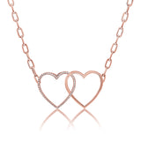
  
  14k Rose Gold Diamond Hearts Paperclip Necklace
  
