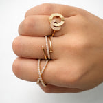 
  
  14K Yellow Gold Diamond Nail Design Ring
  
