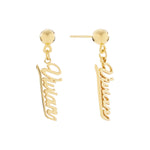 
  
  Personalized Script Name Earrings | Gold- Plated Sterling Silver
  
