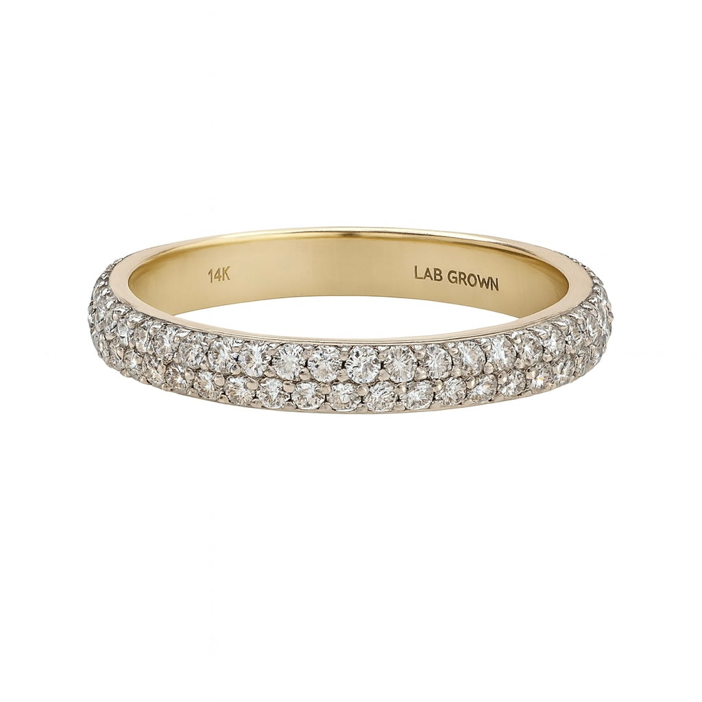 
  
  14K Yellow Gold Double Row Lab Grown Diamond Band
  
