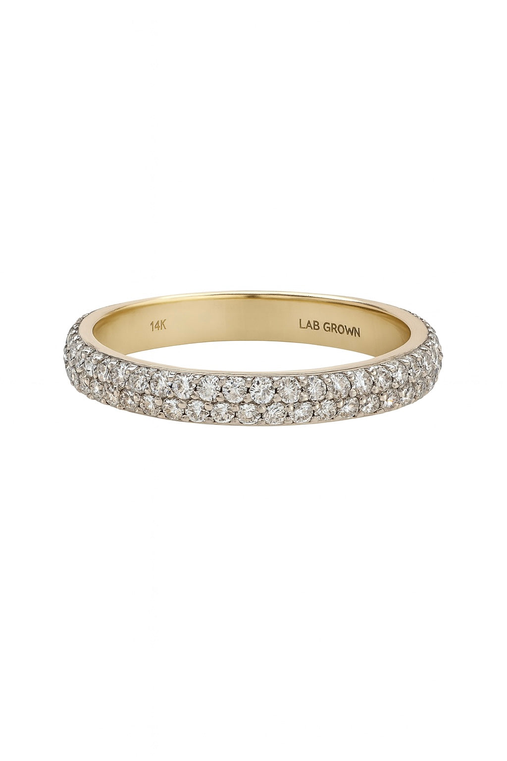 
  
  14K Yellow Gold Double Row Lab Grown Diamond Band
  
