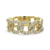 14k Yellow Gold Diamond Link Ring