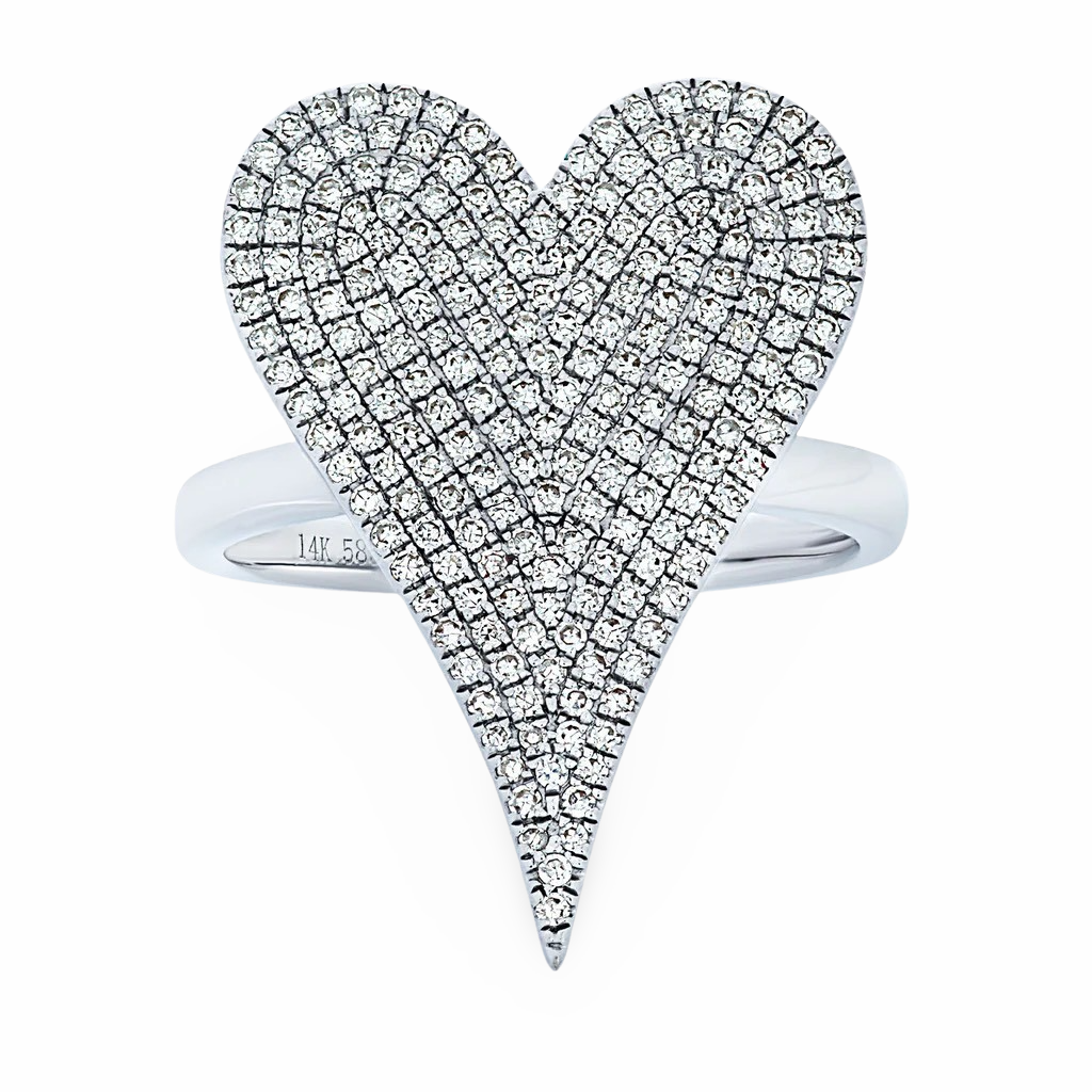 
  
  14k White Gold Large Diamond Heart Ring
  
