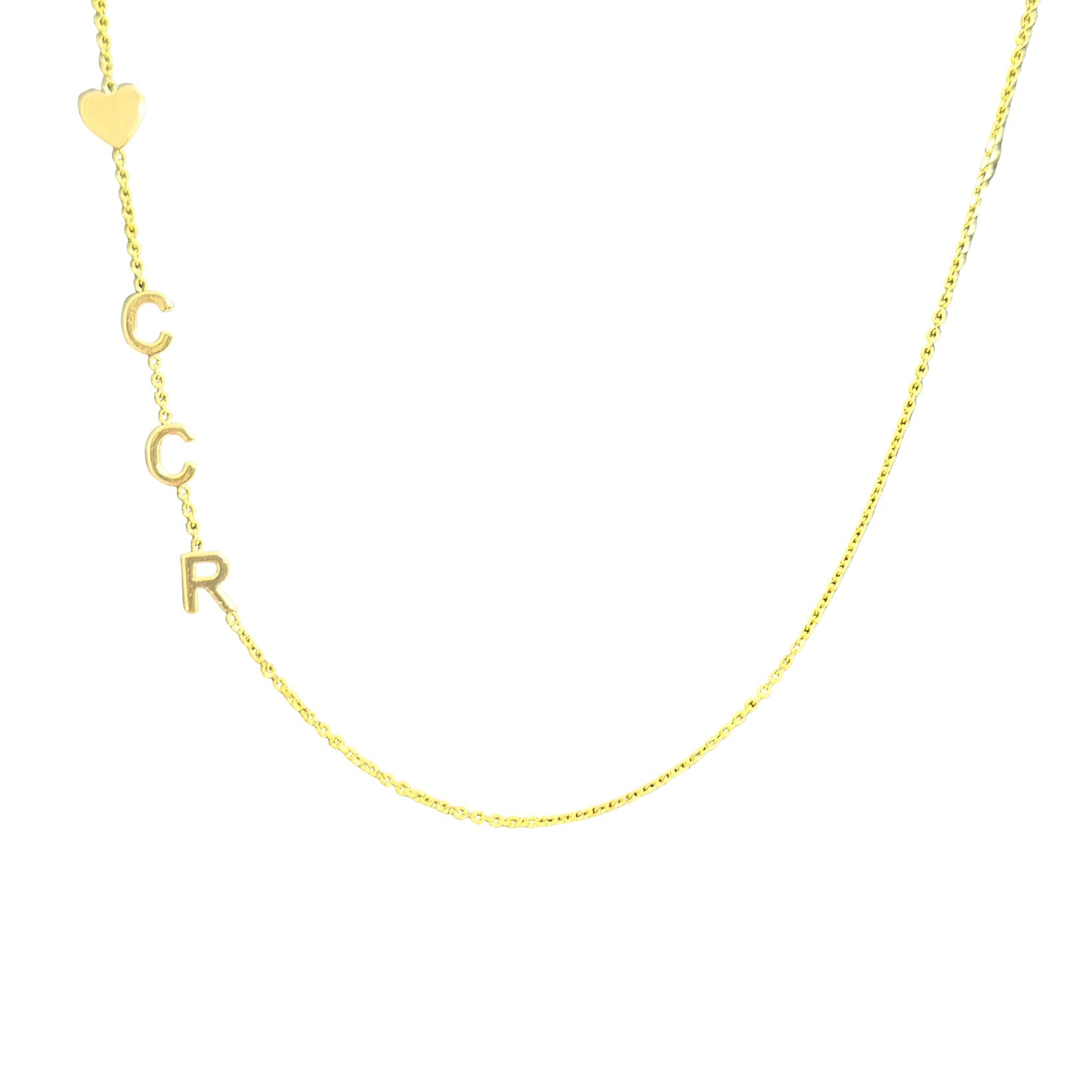 
  
  14K Yellow Gold Asymmetrical Initial Necklace
  
