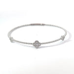 
  
  14K White Gold Diamond Clover Bangle
  
