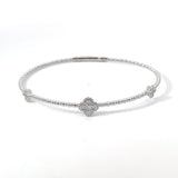 
  
  14K White Gold Diamond Clover Bangle
  

