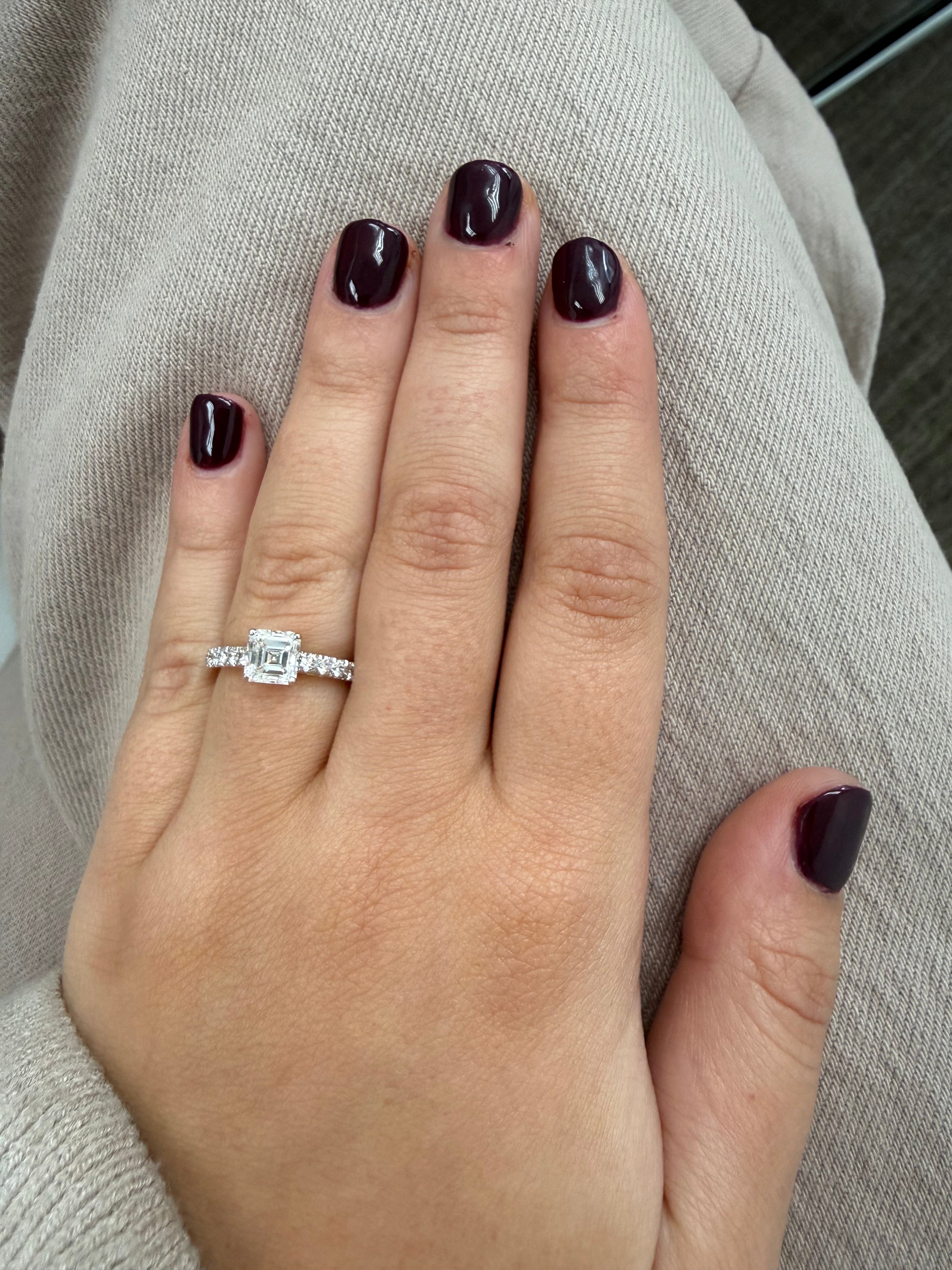 
  
  14K Yellow Gold Ascher Cut Lab Grown Engagement Ring
  
