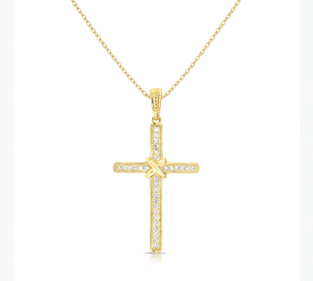 
  
  14k Yellow Gold Diamond Cross Necklace
  
