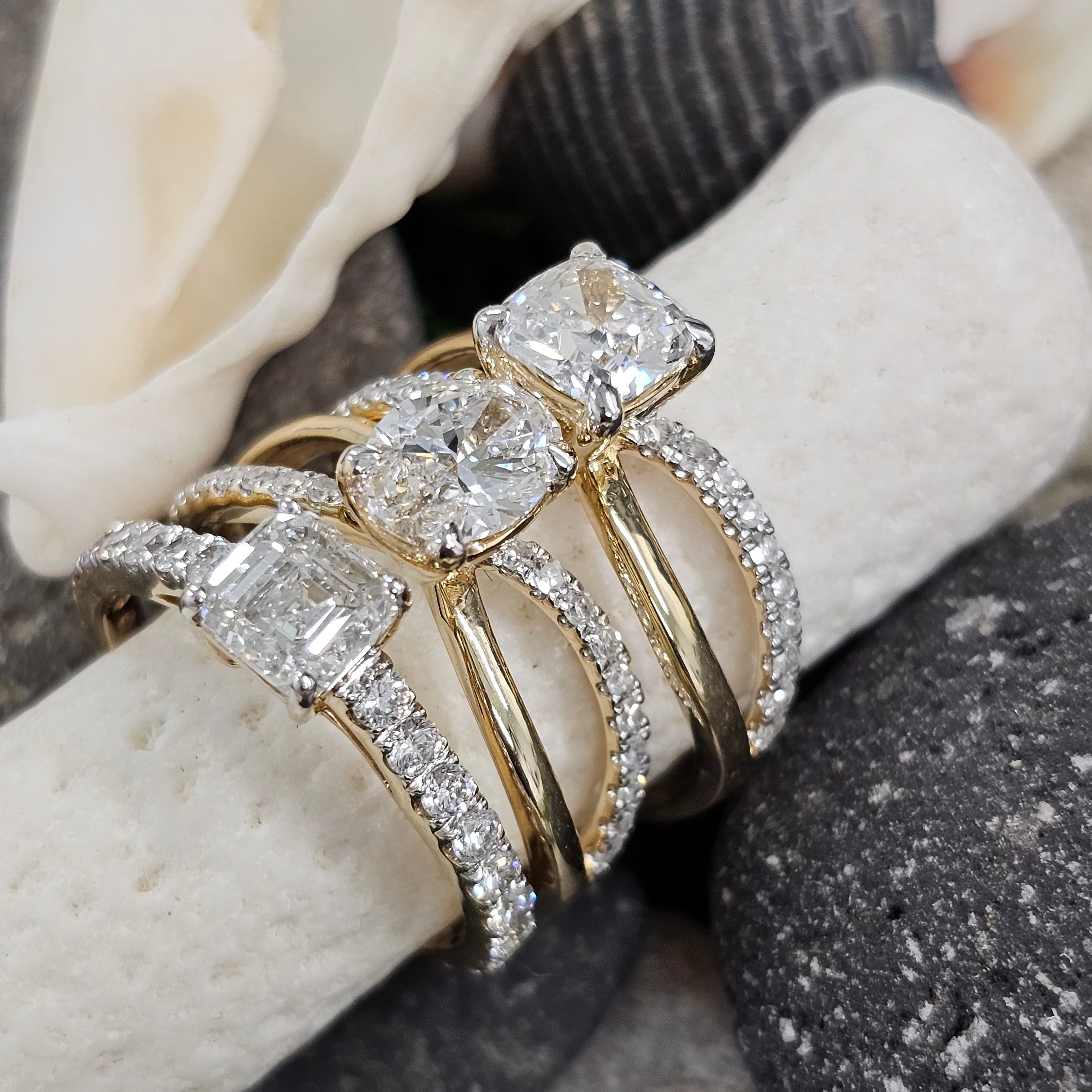 
  
  14K Yellow Gold Ascher Cut Lab Grown Engagement Ring
  
