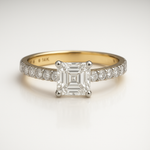 
  
  14K Yellow Gold Ascher Cut Lab Grown Engagement Ring
  
