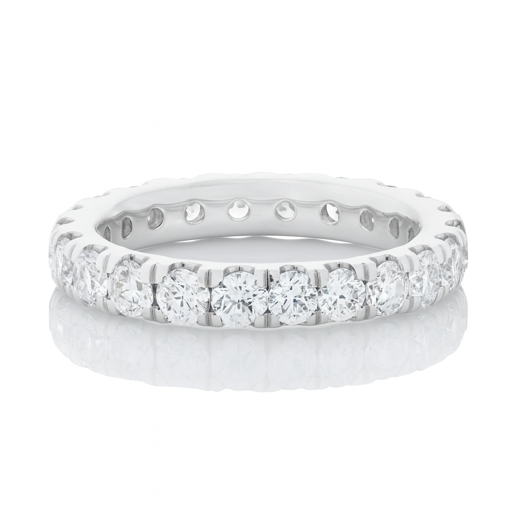 
  
  Diamond Eternity Wedding Band - 1.88cts. - 18K White Gold - Size 6
  
