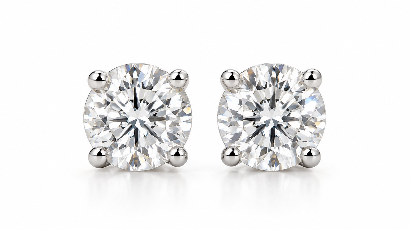 
  
  14K White Gold Lab Grown Diamond Studs 2ct. t.w.
  
