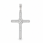 
  
  14k White Gold Diamond Cross Necklace
  
