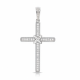 
  
  14k White Gold Diamond Cross Necklace
  
