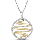 
  
  14K Two Tone Diamond Swirl Pendant
  
