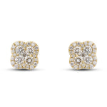 
  
  14K Yellow Gold Flower Design Diamond Stud Earrings
  
