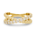 
  
  14k Yellow Gold Beaded Crossover Diamond Ring .50ct t.w.
  
