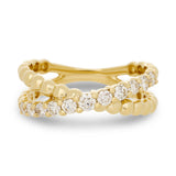 
  
  14k Yellow Gold Beaded Crossover Diamond Ring .50ct t.w.
  
