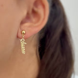 
  
  Personalized Script Name Earrings | Gold- Plated Sterling Silver
  
