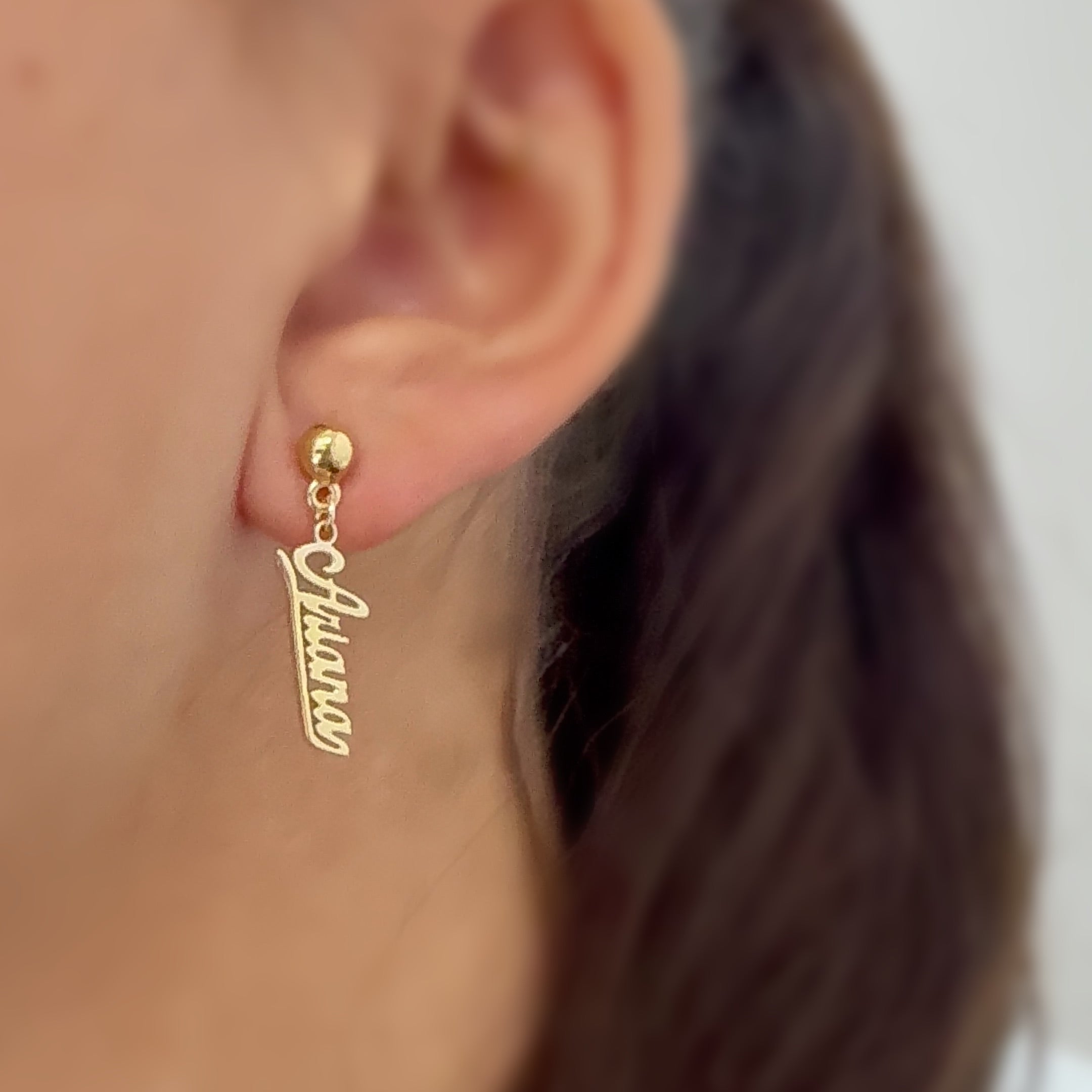 
  
  Personalized Script Name Earrings | Gold- Plated Sterling Silver
  
