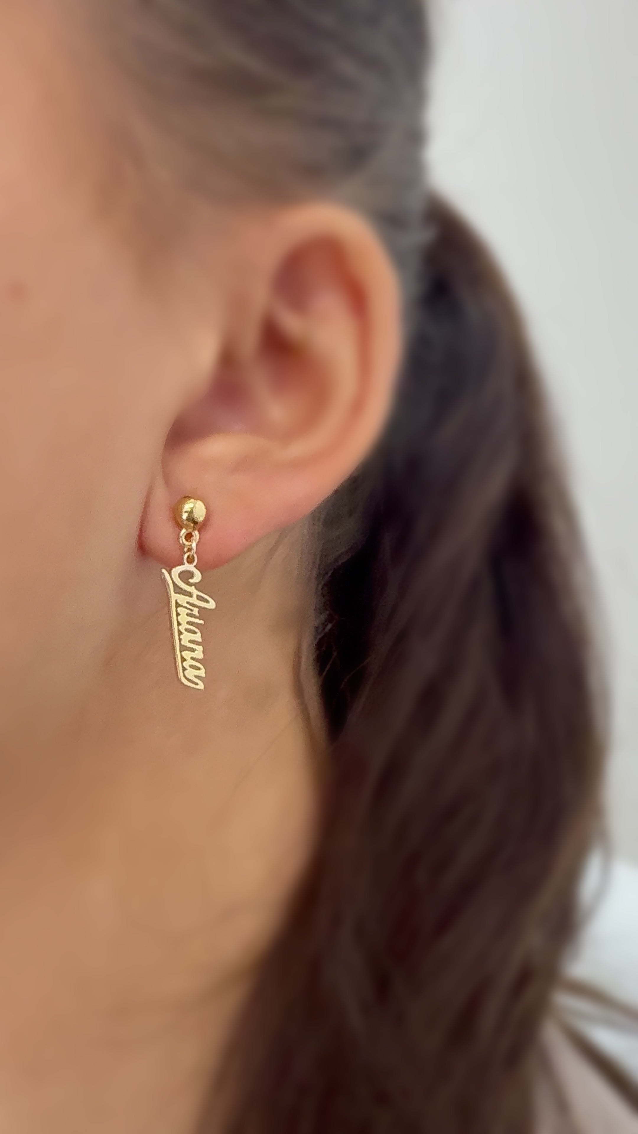 
  
  Personalized Script Name Earrings | Gold- Plated Sterling Silver
  
