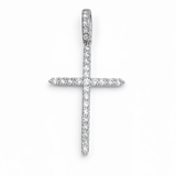 
  
  14k White Gold Diamond Cross Necklace Diamond Bale
  
