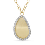 
  
  14K Two Tone Large Teardrop Style Diamond Pendant Necklace
  
