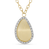 
  
  14K Two Tone Large Teardrop Style Diamond Pendant Necklace
  
