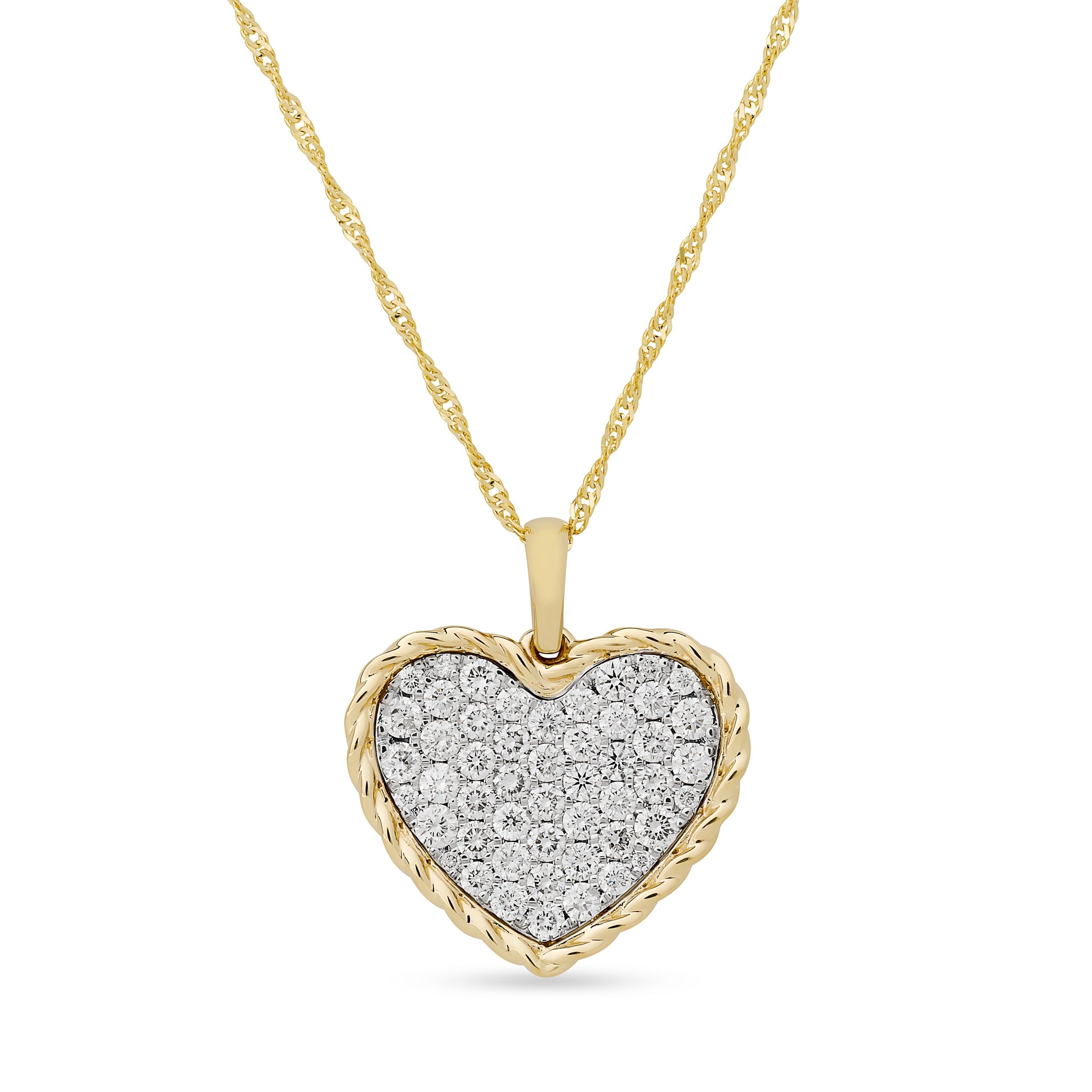 
  
  14k Two Tone Diamond Heart Pendant Necklace
  
