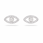 
  
  14k White Gold Diamond Evil Eye Stud Earrings
  
