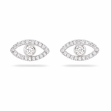 
  
  14k White Gold Diamond Evil Eye Stud Earrings
  
