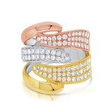 
  
  14K Tri Color Wide Band Diamond Ring
  

