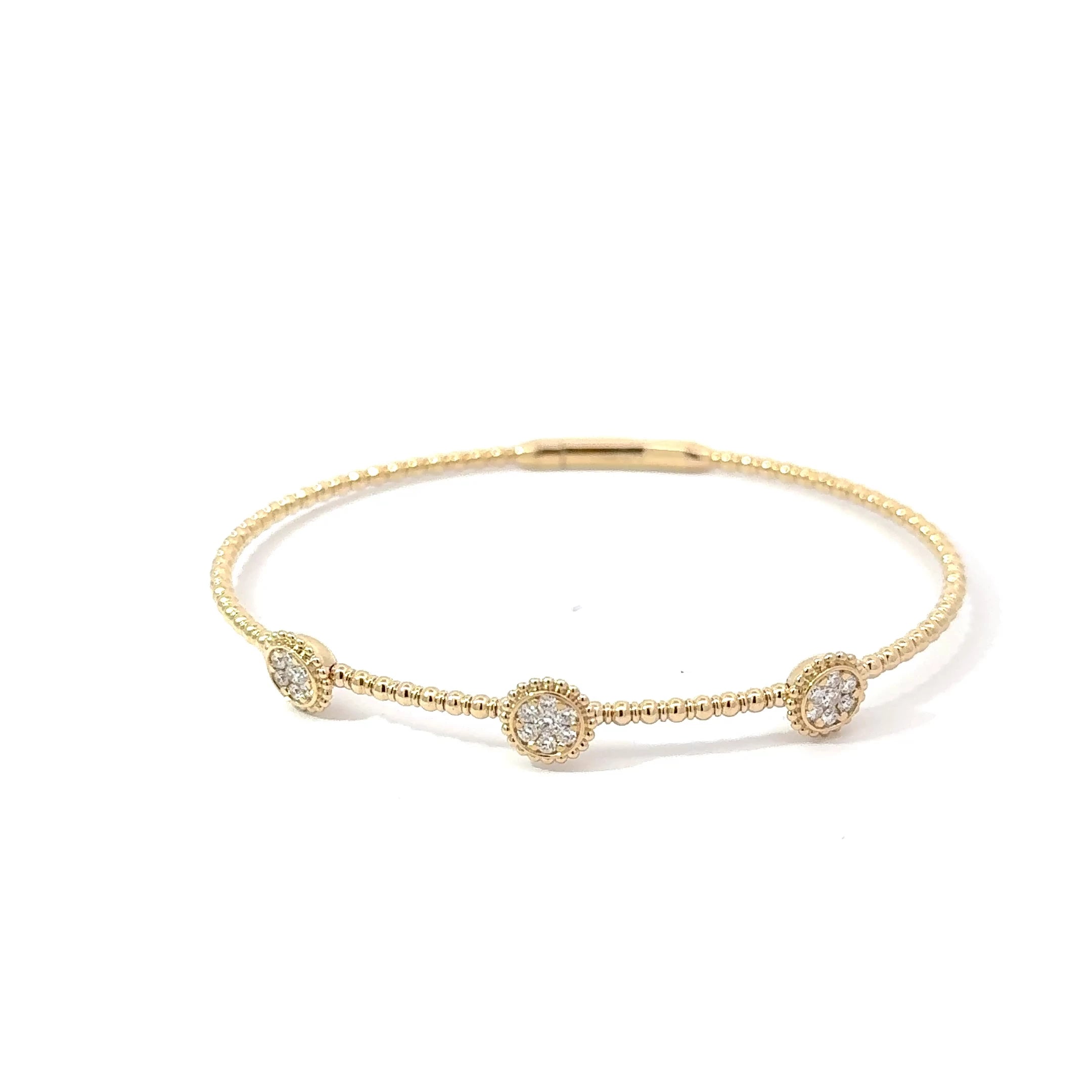 
  
  14k Yellow Gold Diamond Cluster Bangle
  
