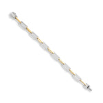 
  
  14K Two Tone Alternating Diamond Link Bracelet
  
