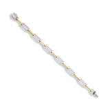 
  
  14K Two Tone Alternating Diamond Link Bracelet
  
