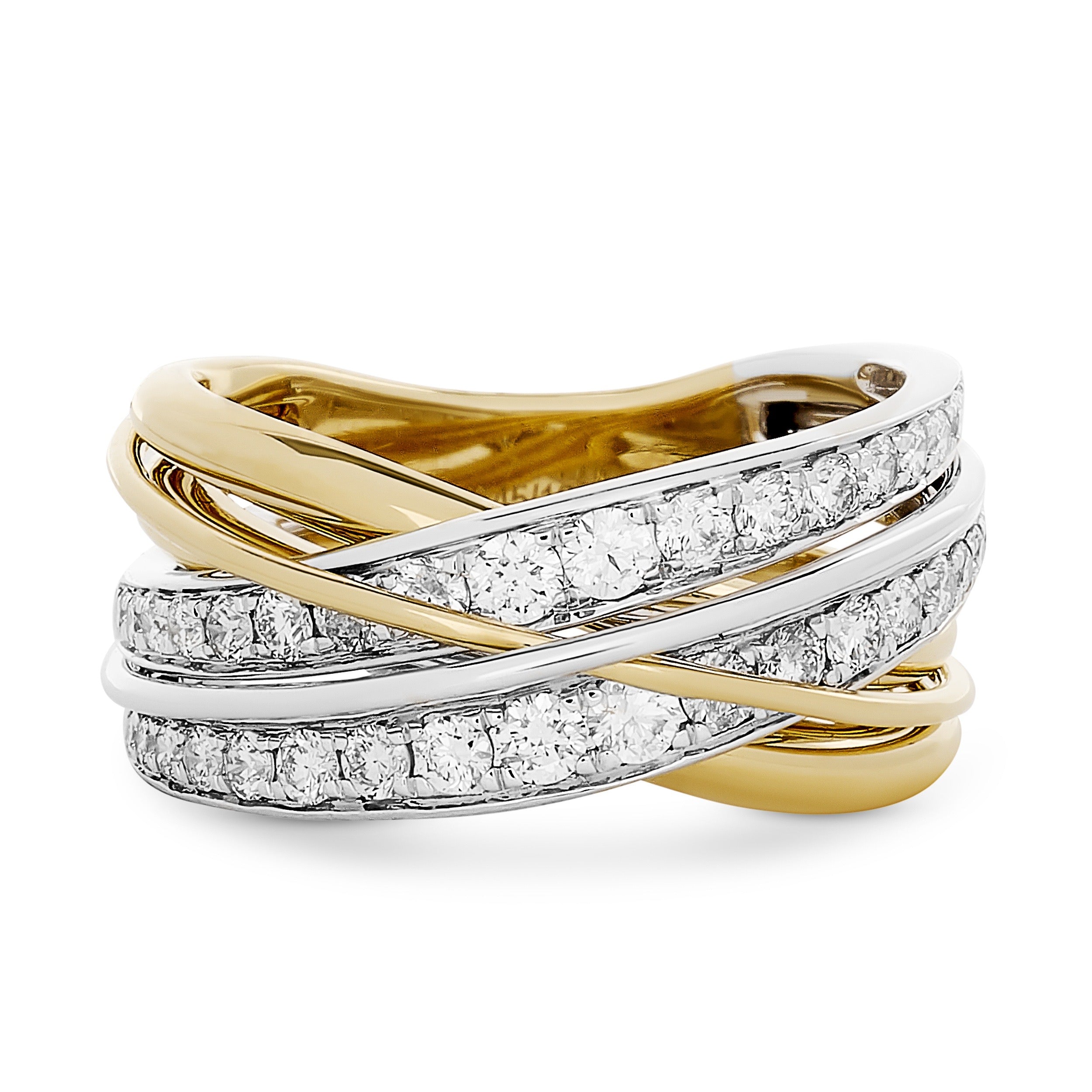 
  
  14K Two Tone Crossover Diamond Band
  

