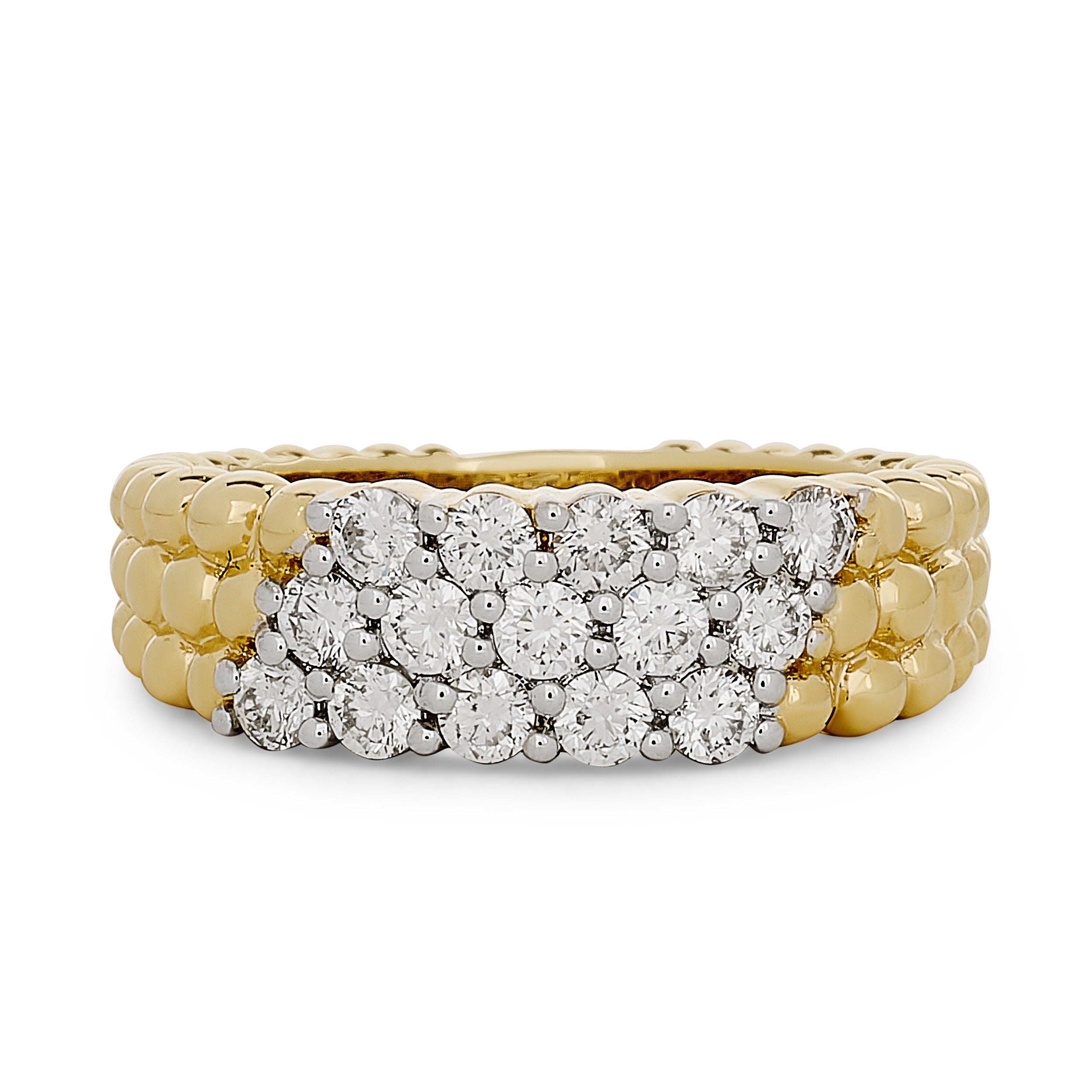 
  
  14K Two Tone Mult-Row Diamond Band
  
