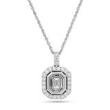 
  
  14K White Gold Diamond Cluster Pendant Necklace
  
