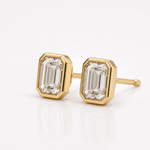 
  
  14KT Yellow Gold Lab Grown Emerald Cut Diamond Stud Bezel Set Earrings (0.50cts. t.w.)
  
