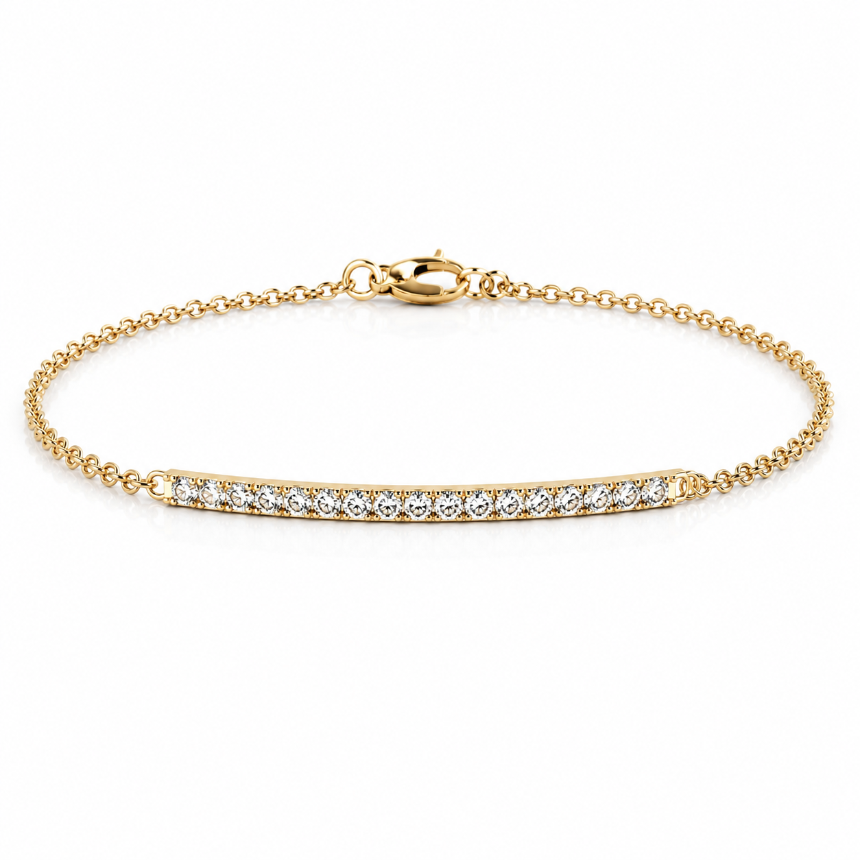 
  
  14KT Yellow Gold Lab Grown Diamond Bar Bracelet
  
