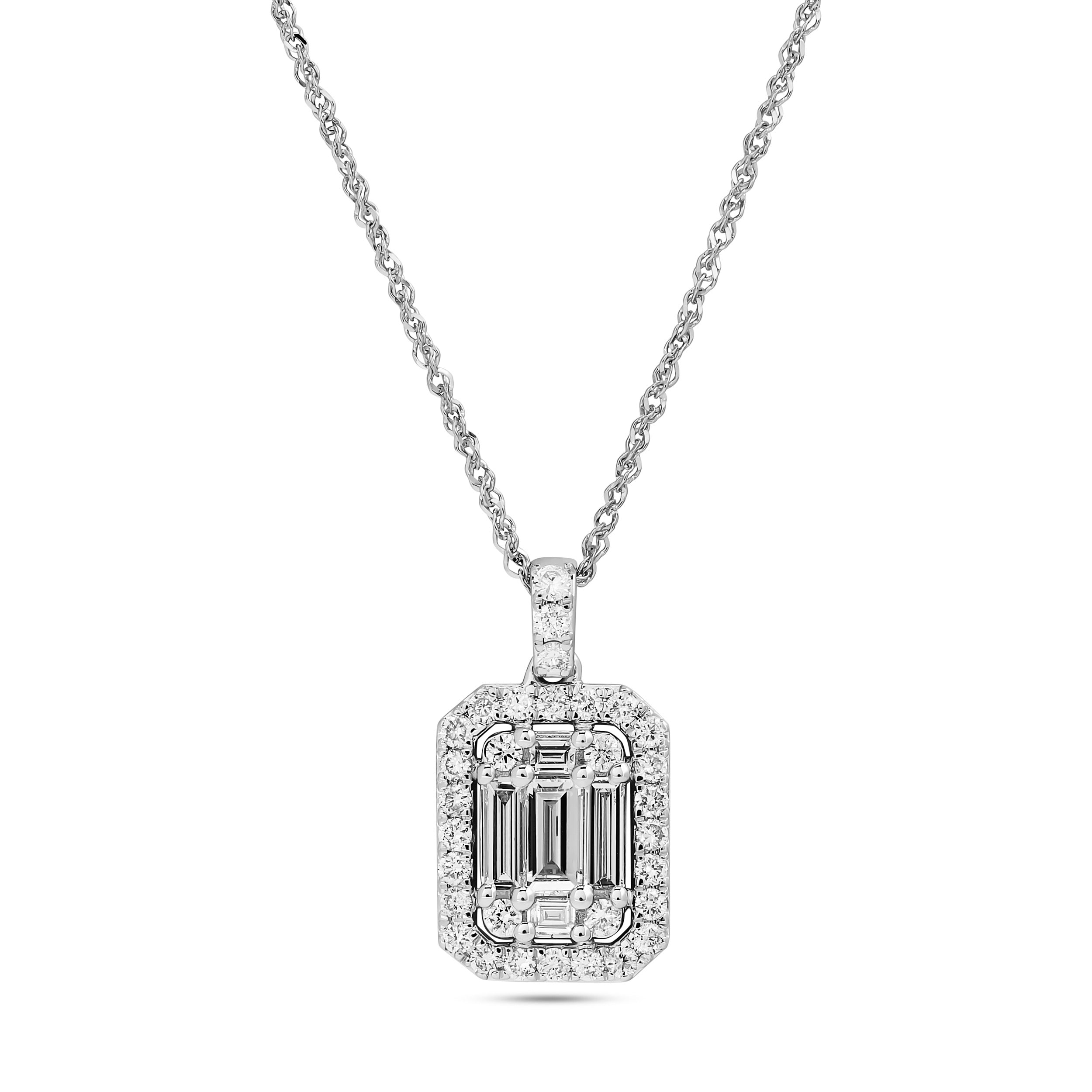 
  
  14K White Gold Diamond Cluster Pendant
  
