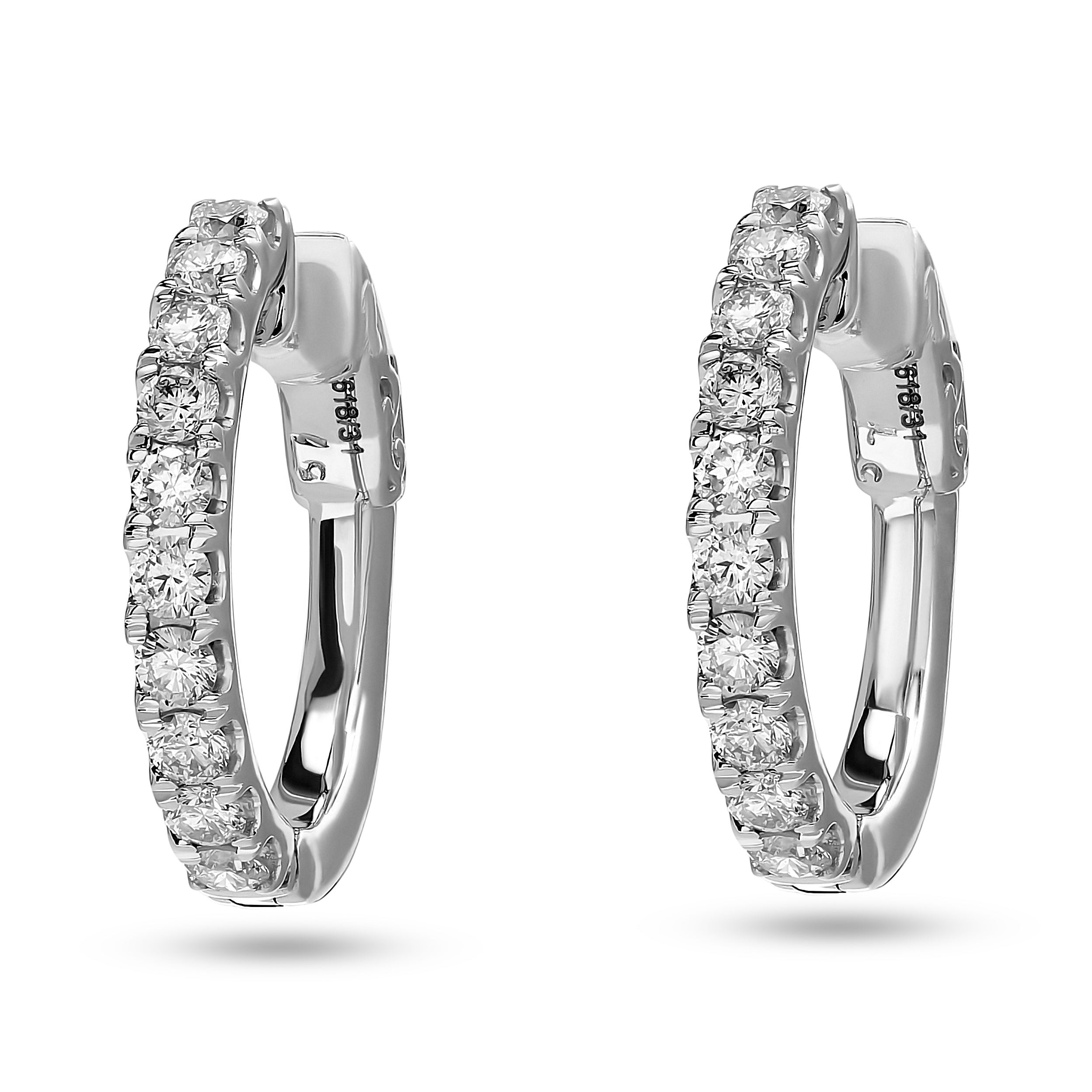 
  
  14k White Gold Diamond Hoop Earrings
  
