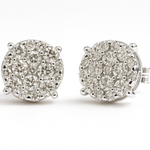 
  
  14k White Gold Lab Grown Diamond Cluster Earrings
  
