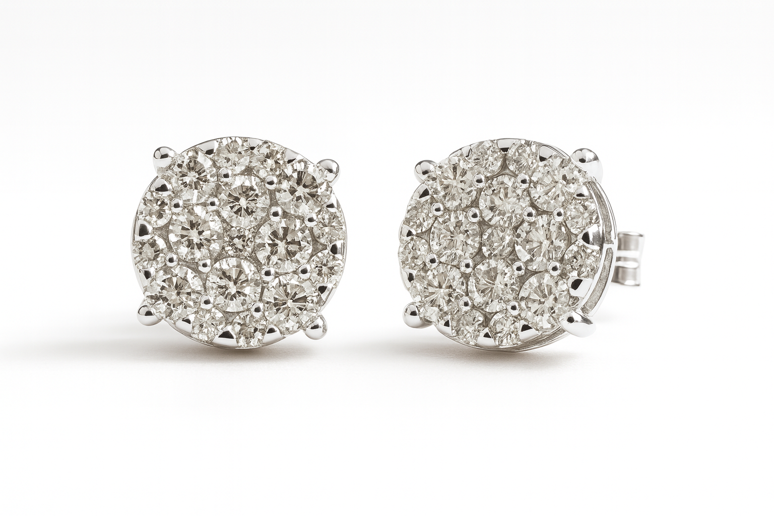 
  
  14k White Gold Lab Grown Diamond Cluster Earrings
  
