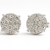
  
  14k White Gold Lab Grown Diamond Cluster Earrings
  
